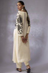 Ivory Silk Linen Satin - Shreeka